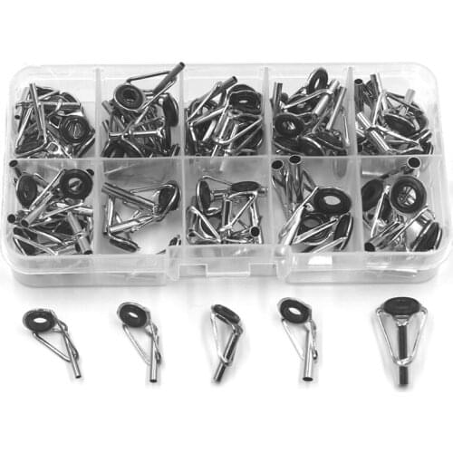 80 Pcs/Set Fishing Guide Tip Repair Kit Guides Rings Telescopic Fish Rod Guide Spinning Pole Accessories Fishing Tool