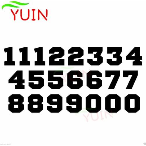 Football Sports Font Number Car Sticker Fashion Body Decoration PVC Waterproof Sunscreen Decal Black/White/Red/Laser/Silver