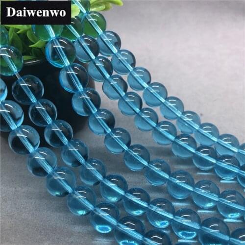 Lake Blue Quartz Crystal Beads 4-12mm Diy for Handmade Bracelet Jewelry