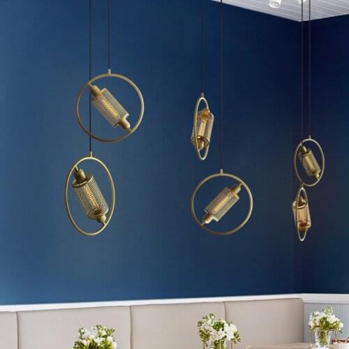 Industrial Pendant Light Iron Net Round Ring Lamp For Dinning Room Restaurant Cafe Modern Decoration Home Pendant Lamp Fixture