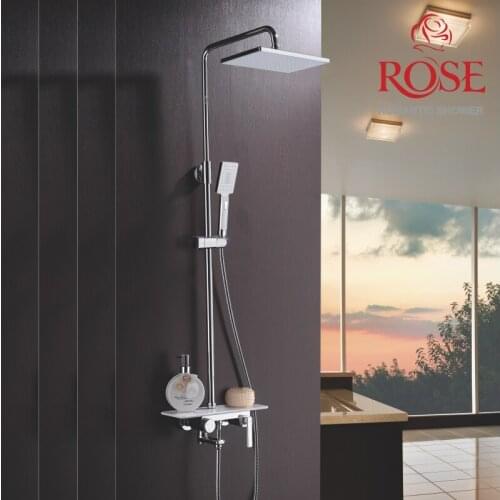 ROSE Shower system shower faucet, brass faucet in bath, waterfall wall mounted mixer in shower set tropical rain R2536F
