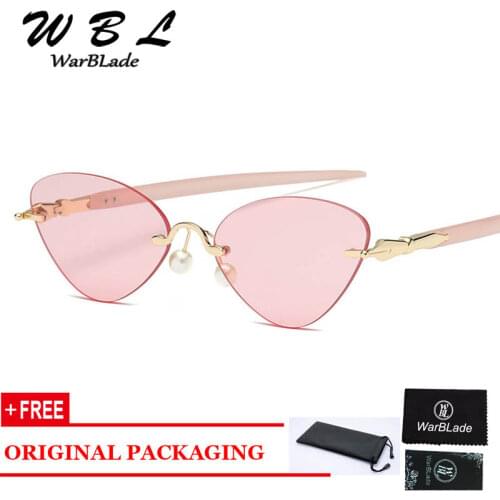 WarBLade 2019 Men Metal Goggle Rimless Sunglasses Women Ocean Lens Classic Brand Designer Women Sun Glasses lady UV400