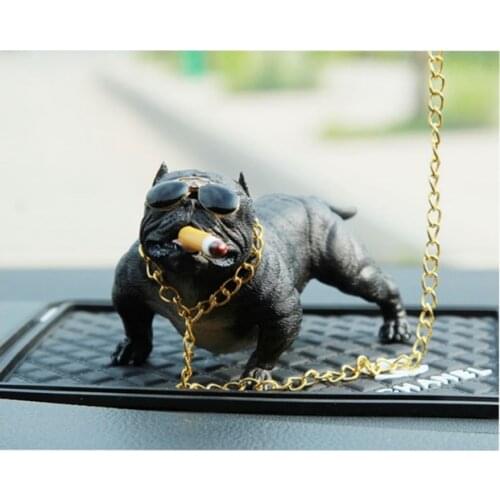 Car Bully Bulldog Decoration Creative Personality Social Dog Simulation Doll Car Interior Decoration pet modeling ornament