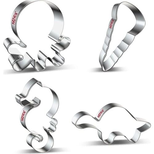 ZADE Under the Sea Octopus Cookie Cutter for Biscuit Baking Turtle Octopus Seahorse Cookie Cutter- Stainless Steel