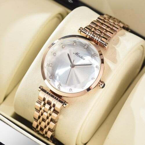 Crystal Cut Mirror Steel Belt Womens Waterproof New Fashion Womens Quartz Watch Ladies Watch Luxury Brand Relogio Feminino