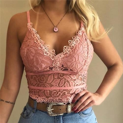 Floral Bralette Padded Push Up Lace Bras For Women Sexy Lingerie Corset Camis Underwear Wire Free Sheer Bra Crop Tops Brassiere