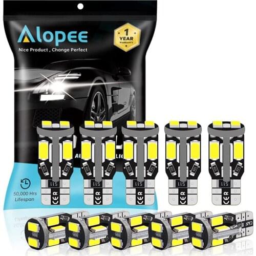 10-Pack T10 194 W5W 168 168 2825 10 SMD Canbus LED Bulb White 12V For Car Map Dome Courtesy License Plate Side Marker Light