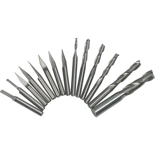 14-Piece Cutting Metal Tungsten Steel Milling Cutter Bit 3.175Mm