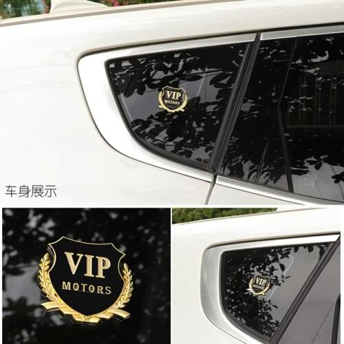 2 pieces of three-dimensional metal car styling fashion metal stickers VIP labeling car stickers car motorcycle parts