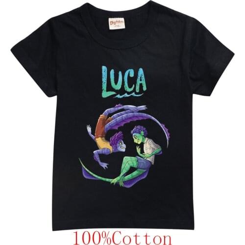 2021 Luca Pixar Disney Kids Boys T shirt Girls Cartoon Alberto Sea Monster Baby Cotton Tees Summer Clothes Tops Toddler T Shirts