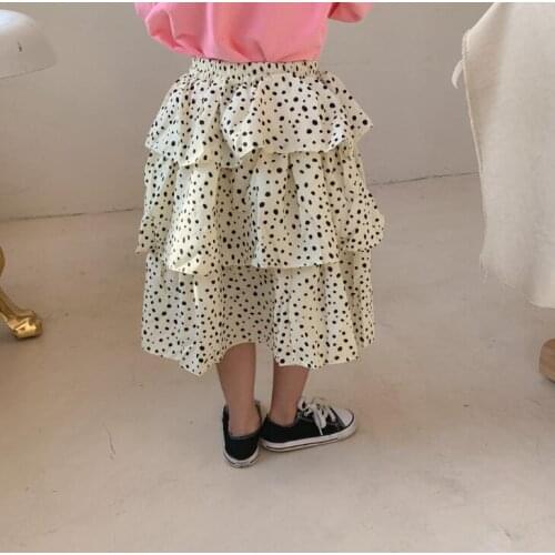 2021 new style girls dots ruffles skirt spring cotton fashion girls skirts 2-7 years YX276