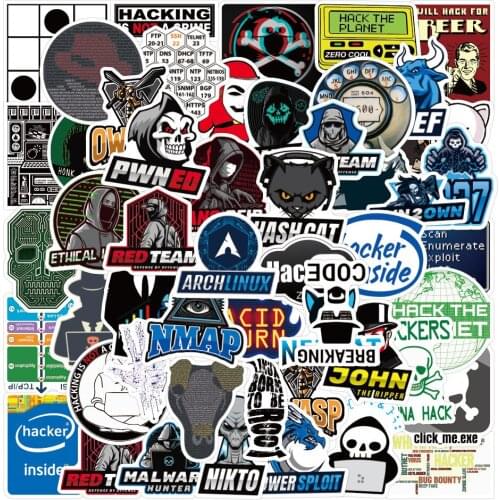 50PCS Cartoon Programmer Hacker Network Lable Graffiti Stickers For Fridge Laptop Motorcycle Skateboard Toy Decal Sticker F4