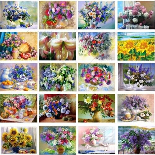 5d Diamond Painting Flowers Chinese Cross Stitch Mosaic Painting Diamond mosaic Diamond embroidery Crystal Painting Rhinestones