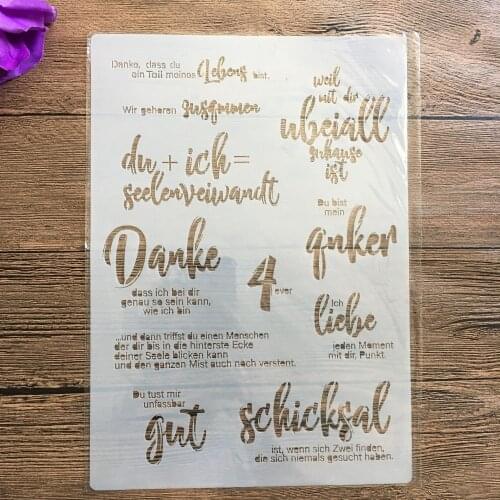 A4 English inspirational blessings wall stencil, scrapbook, embossing album, decorative, paper card template drawing stencils