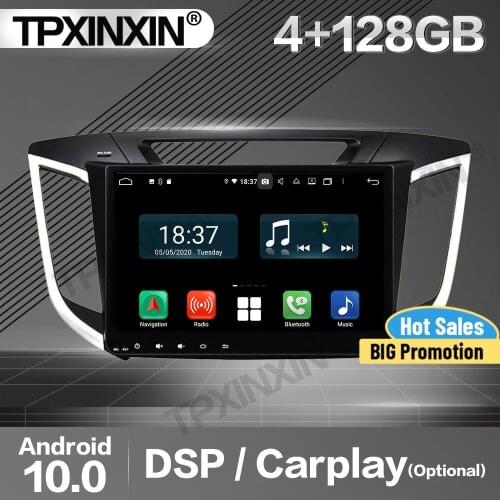 128G Carplay Car Radio 2 Din Stereo Receiver Android 10 For Hyundai IX25 2014-2016 2017 2018 GPS Player Audio Recorder Head Unit