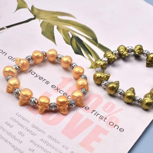 Skull Head Bracelet Beads Silicone Mould Crystal Epoxy Resin Mold DIY Craft Tool F3MD