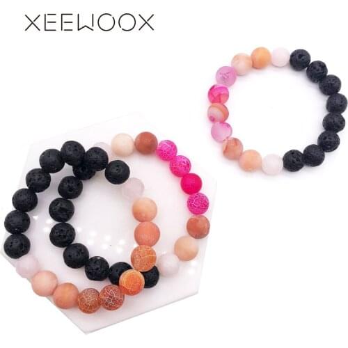 Chakra Healing Beaded Couple Bracelet 2019 New Essential Oils Diffuser Bracelet For Women Man Lava Bead Bracelet Cuff Charm Gift