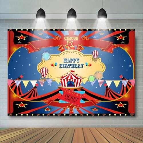 Circus Time Newborn Baby Backdrops Circus Carnival Baby Shower Birthday Party Decor Cake Smash Photography Photostudio