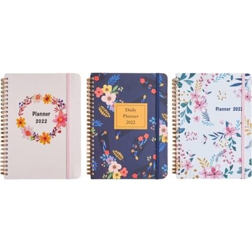 Floral Hardcover Academic Planner Travel Journal Business Notepad Student Lesson Schedule Planner Weekly Monthly Pages