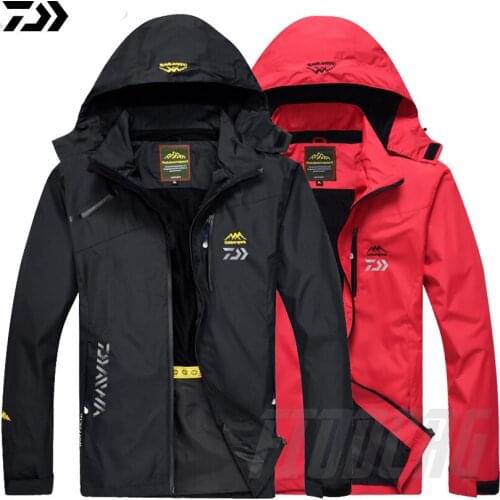 Daiwa Hiking Fishing Jacket Men Autumn Outdoor Sports Coats Hooded Climbing Trekking Windbreaker Waterproof Fishing Jackets