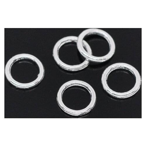 DoreenBeads Zinc metal alloy Closed Soldered Jump Rings Round silver color Plated 6mm( 2/8") Dia, 150 PCs