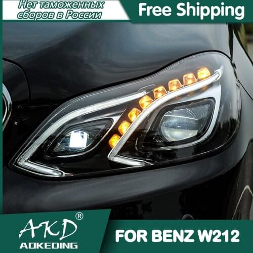 For Car Benz W212 Headlights 2009-2016 DRL Day Running Light LED Bi Xenon Bulb Fog Lights Car Accessory E200 E300 W211 Head Lamp