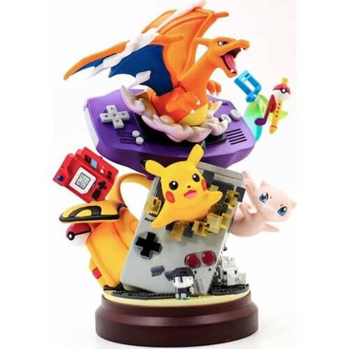 Hot Cartoon Toys PVC Statue Gameboy Pika Mew Charizard Action Figure Toys Dreamlike Pokemones Anime Figure Toys Collection Gifts