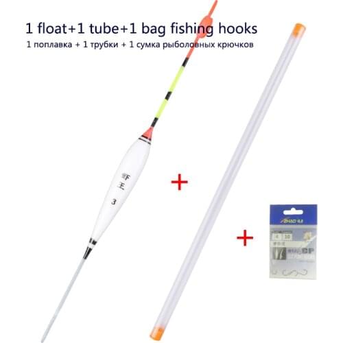 1Piece Fishing Floats Composite Nano Bobber+1Piece Float Tube+1 Bag Gift Hooks Shallow Water Fishing Buoy Tackles Accessories