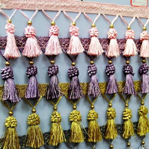 3 Meter European Style Fringe Lace Tassel Trimming Curtain Edging Trim Ribbon Curtain Upholstery DIY Decor Crafts Accessory