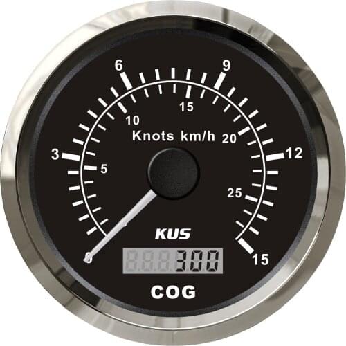 KUS 85mm GPS speedometer 15 KNOTS with mating antenna with backlight