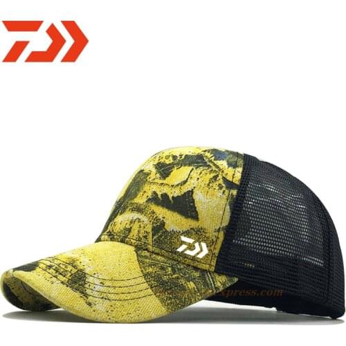 Daiwa Summer Mens Fishing Caps Outdoor Sport Baseball Fishermen Hat Breathable Fishing Caps Sunshade Sun Protection Fishing Caps