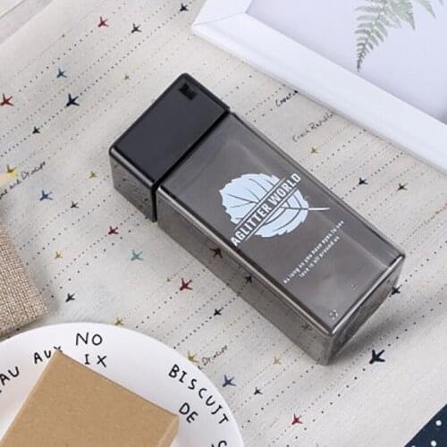 Summer Plastic Water Bottle 350ml Square Cup Body Student Water Cup Portable Leakproof Cute Square Sports Cup