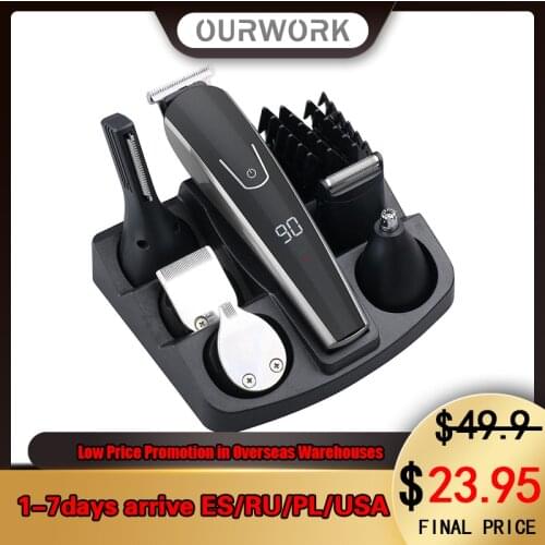 Hair Clipper 11 in 1 Function Hair Clip Wireless Electric Scissors Mens Razor Nose Hair Trimmer Household Adjustable Blade