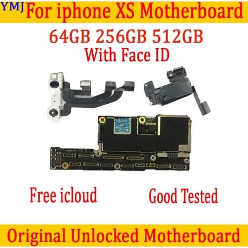 Full Tested Unlocked For iPhone XS Motherboard With/Without Face ID Mainboard For iPhone XS Logic Board 64GB 256GB 512GB plate