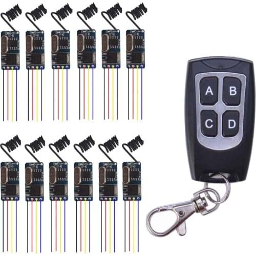 Mini Wireless Remote Control Switch 3.7v 4.5v 5v 6v 9v 12v Micro Receiver Switch+ Transmitter DC3.5V-12V Wide Voltage