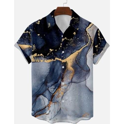 2021 Mens Summer Short Sleeve Shirt Abstract Tie-dye Cloud Element Printed Button Up 6XL Loose Plus Size Casual Hawaiian Shirts