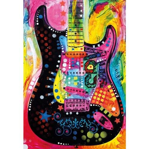 DIY Painting By Numbers Color Guitar Oil Coloring By Numbers Wall Art Canvas Picture Hand Painted Home Decoration Gift 40x50CM