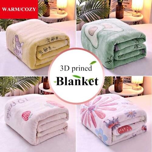 WOSTAR Winter warm flannel throw blanket 3D print floral plush adult kids super soft queen king size bed sheet set bedspreads