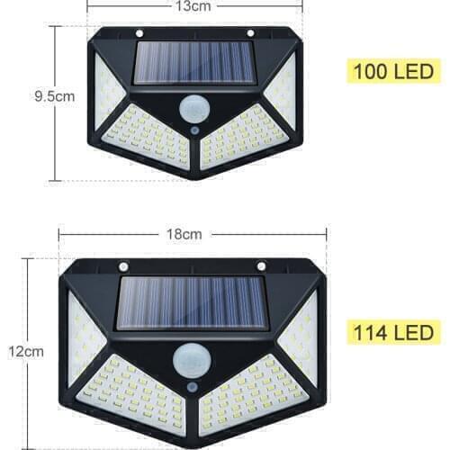 Power 100 COB Solar Light Human Body Sensor 288 Solar Lamp IP65 Outdoor Light automatic adjust brightness Garden Street Light