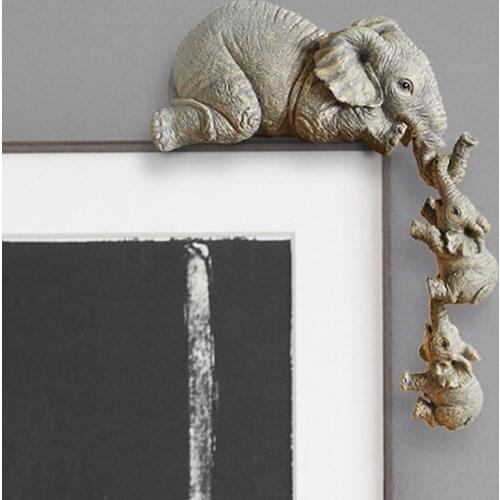 Collectable Elephant Figurine Mother Elephant Playing with Child By Long Nose Ornament Living Room Cabinet Mother Love Statue