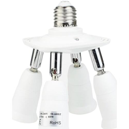 3/4/5 in 1 E26 E27 Standard Light Socket Splitter Adapter Lamp Base Bulb Holder Socket Converter Lightbulb extender