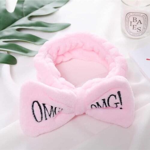 Omg Pink Bow Plush Hair Band