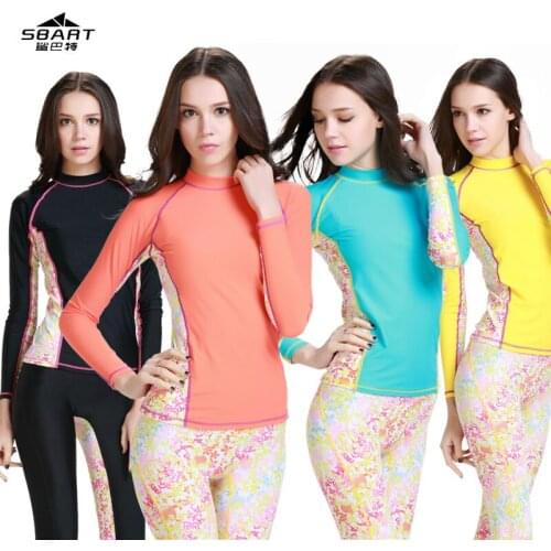 SBART2015 Swimwear female spandex Rash Wetsuit compression tights wears quick dry body suit Surf Rash Guard women