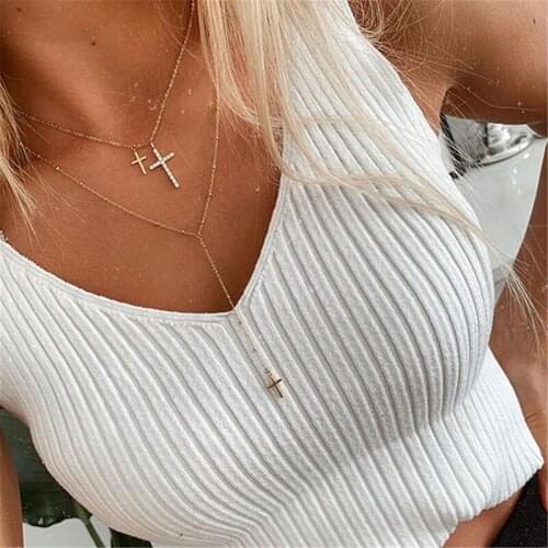 YADA Fashion Gold color Cross Jesus Presents&Necklace For women Chain Necklaces Statement Layered Bijoux Femme Necklace SE200050