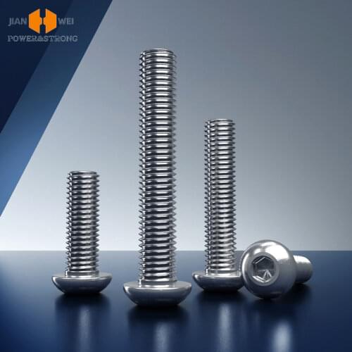 M8 M10 M12 304 A2 Stainless Steel Hexagon Hex Socket Head Button Allen Screw Bolt