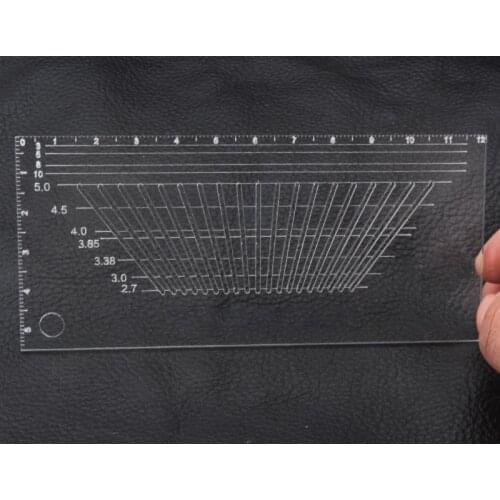 1pc Multifunctional auxiliary Acrylic ruler Punch positioning tool For DIY Leather Craft Punching Positioning Ruler 12x5cm