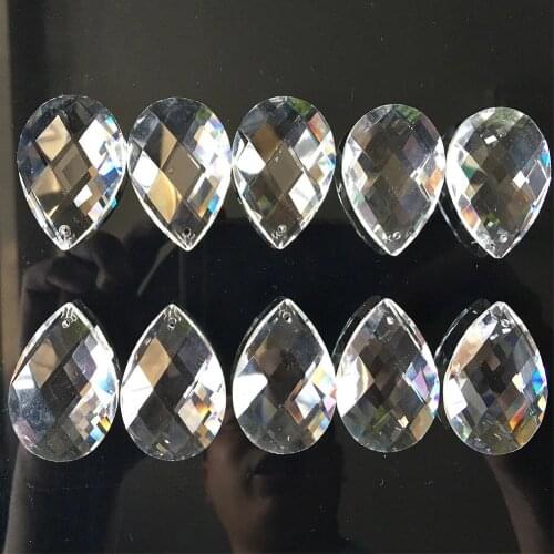 10Pcs K9 Crystal Glass Art Chandelier Lamp Prism Part DIY Faceted Pendant 38MM Faceted Suncatcher Charm