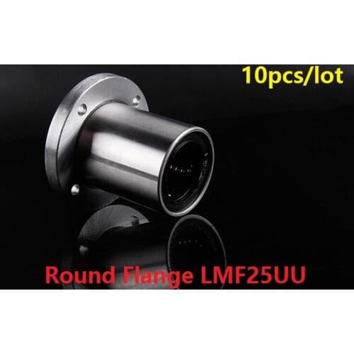 10pcs/lot LMF25UU 25mm Round Flange type linear motion ball bearings bushing CNC parts LMF25 25x40x59mm