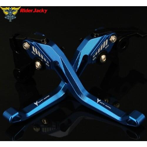 Logo 3D Rhombus Hollow design Blue Red Black Motorcycle CNC Brake Clutch Levers For YAMAHA MT-125 MT125 MT 125 2015-2016 15 16