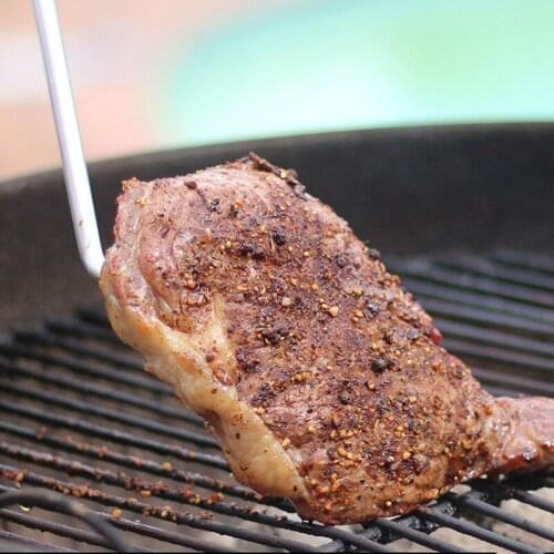 4pcs Stainless Steel BBQ Skewers set Grilling Meat Hook Black Handle Barbecue Needle Grill Meat Beef Chick BBQ Tools 44cm/17